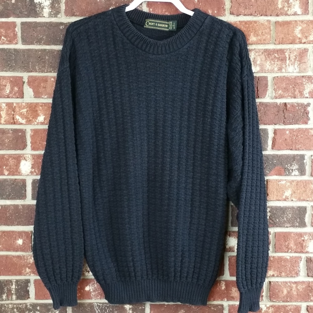 Vtg Croft & Barrow Black Slouchy Grandpa Sweater
